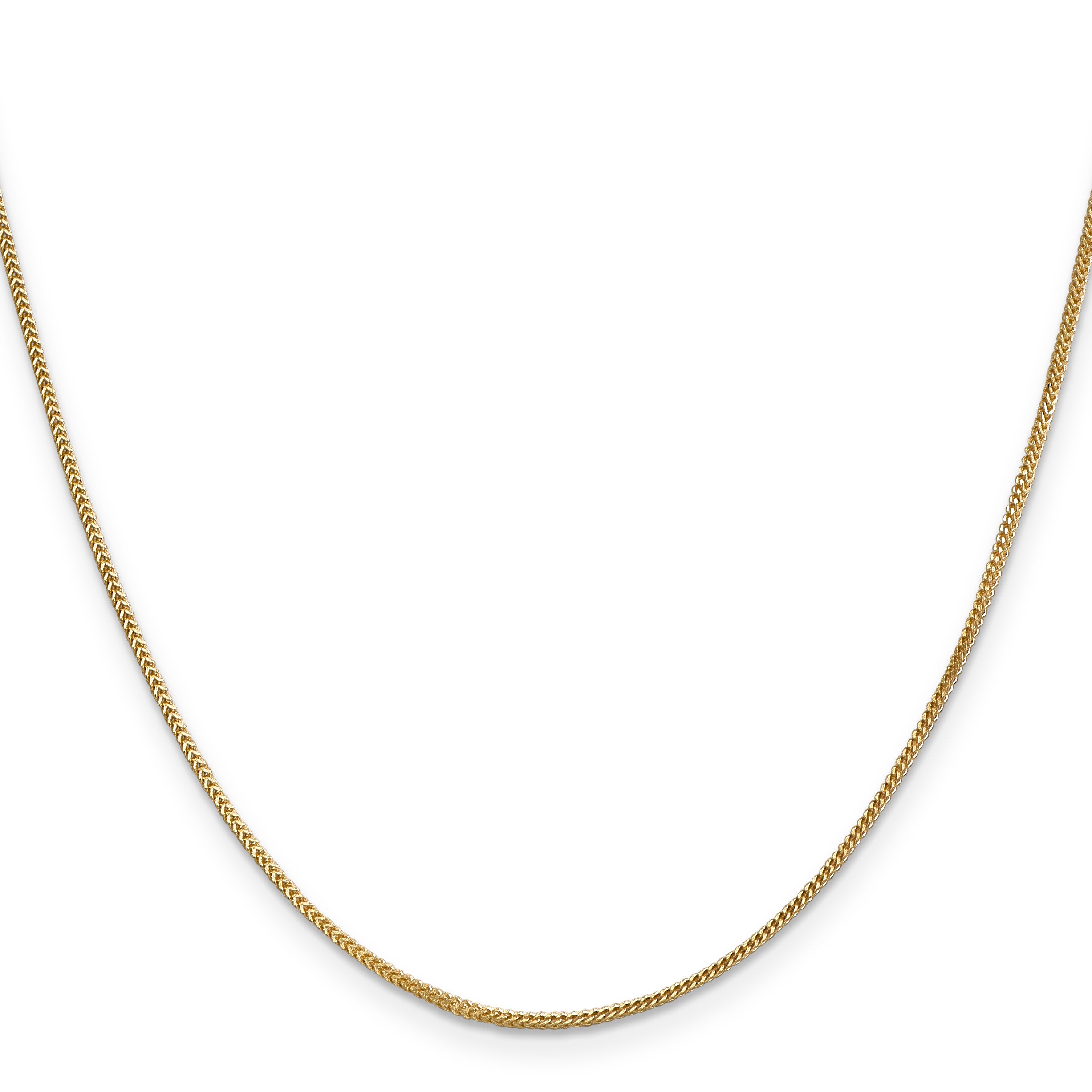 14K Yellow Gold 24 Inch .9mm Franco With Lobster Clasp Chain Necklace