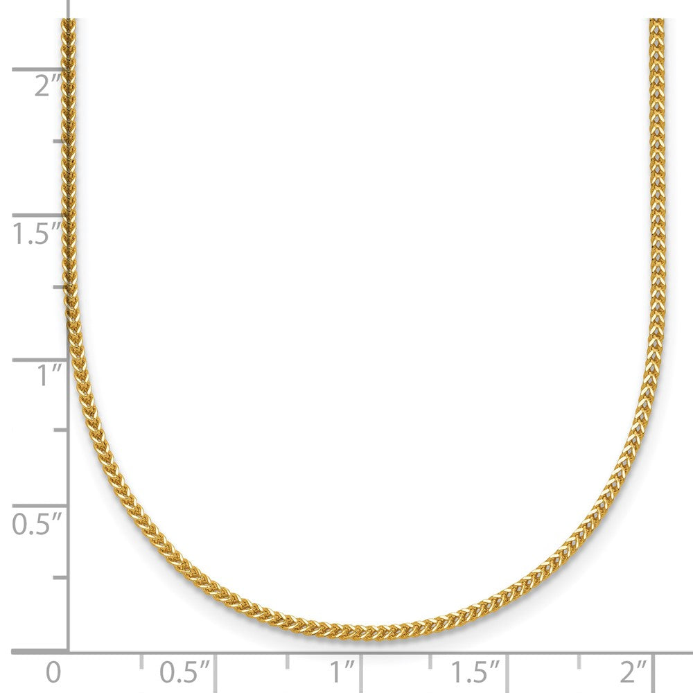 14K Yellow Gold 24 Inch .9mm Franco With Lobster Clasp Chain Necklace