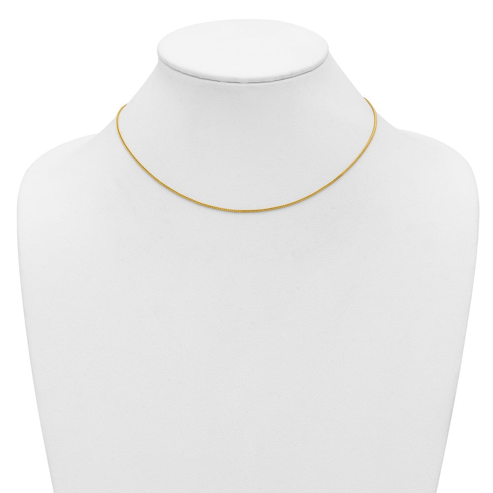 14K Yellow Gold 16 inch .9mm Franco with Lobster Clasp Chain Necklace