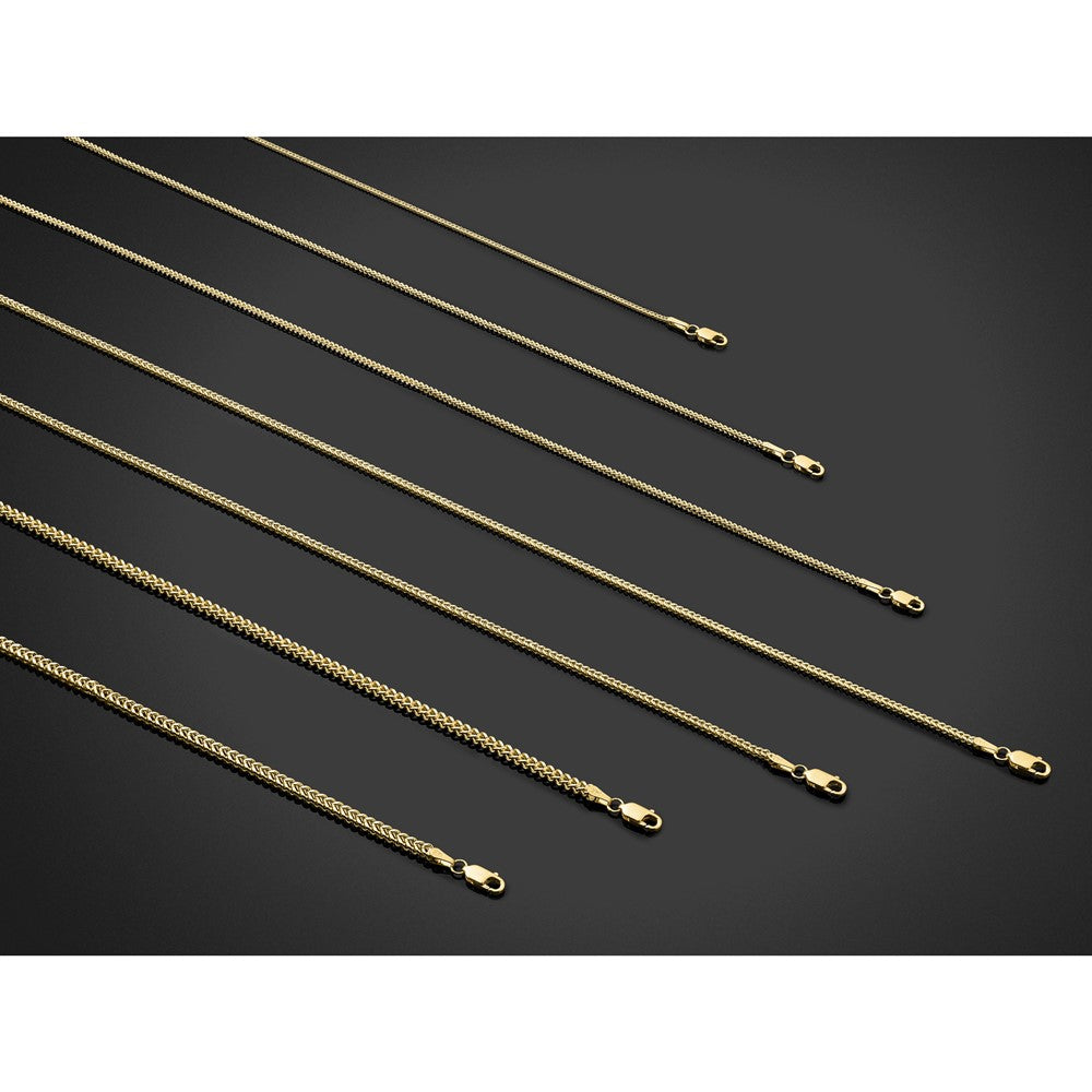 14K Yellow Gold 16 inch .9mm Franco with Lobster Clasp Chain Necklace