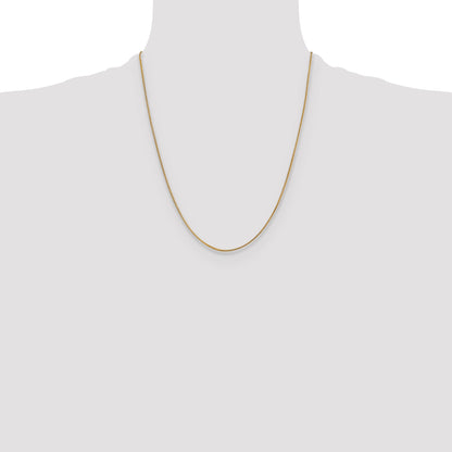 14K Yellow Gold 22 Inch .9mm Franco With Lobster Clasp Chain Necklace