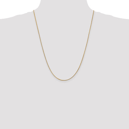14K Yellow Gold 24 Inch .9mm Franco With Lobster Clasp Chain Necklace