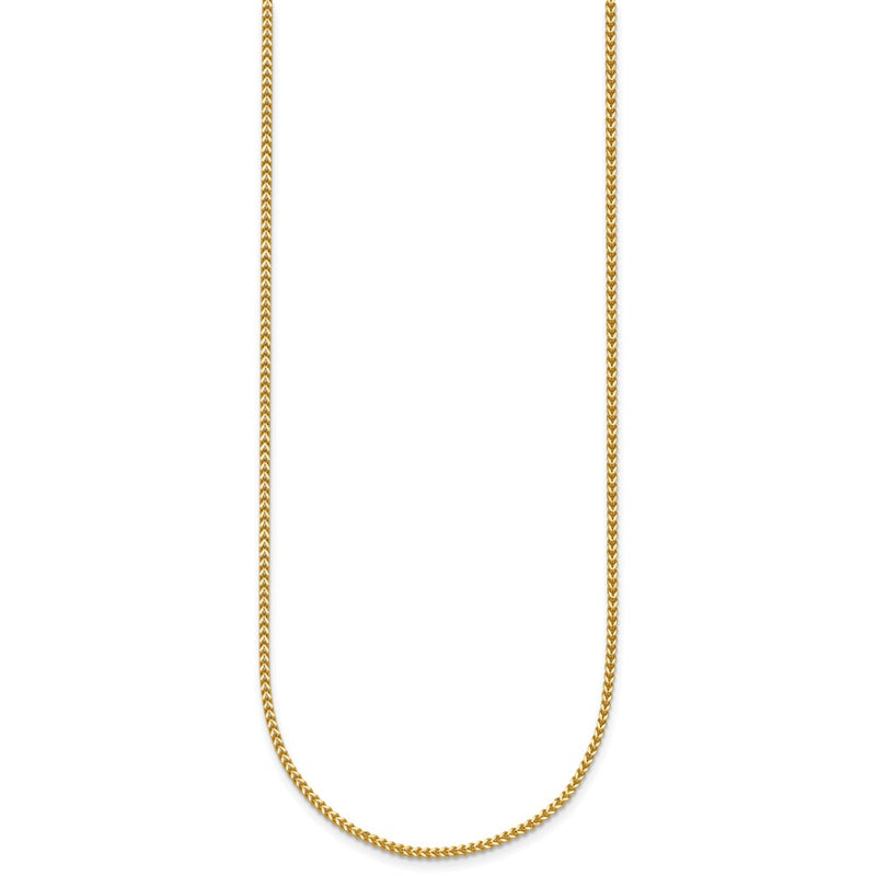 14K Yellow Gold 1mm Franco With Lobster Clasp Chain Necklace