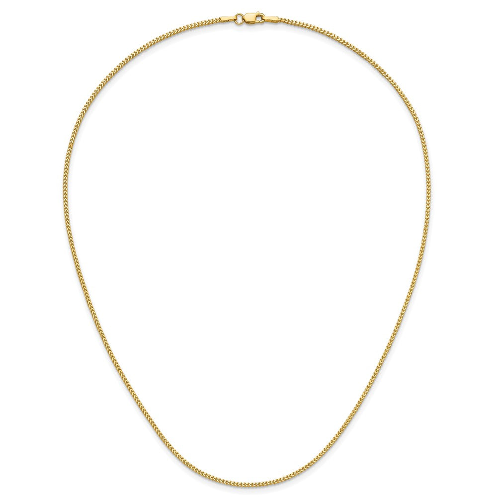 14K Yellow Gold 1mm Franco With Lobster Clasp Chain Necklace
