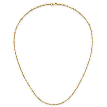 14K Yellow Gold 1mm Franco With Lobster Clasp Chain Necklace
