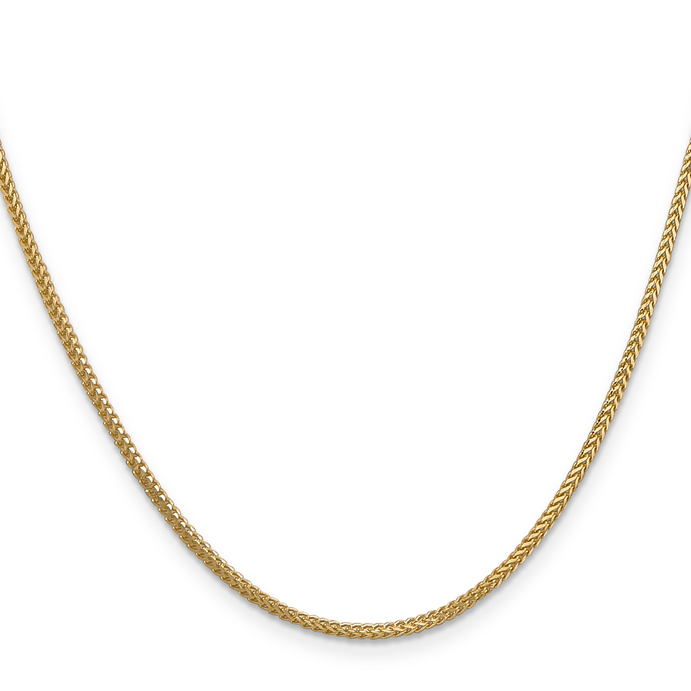 14K Yellow Gold 16 inch 1.3mm Franco with Lobster Clasp Chain Necklace
