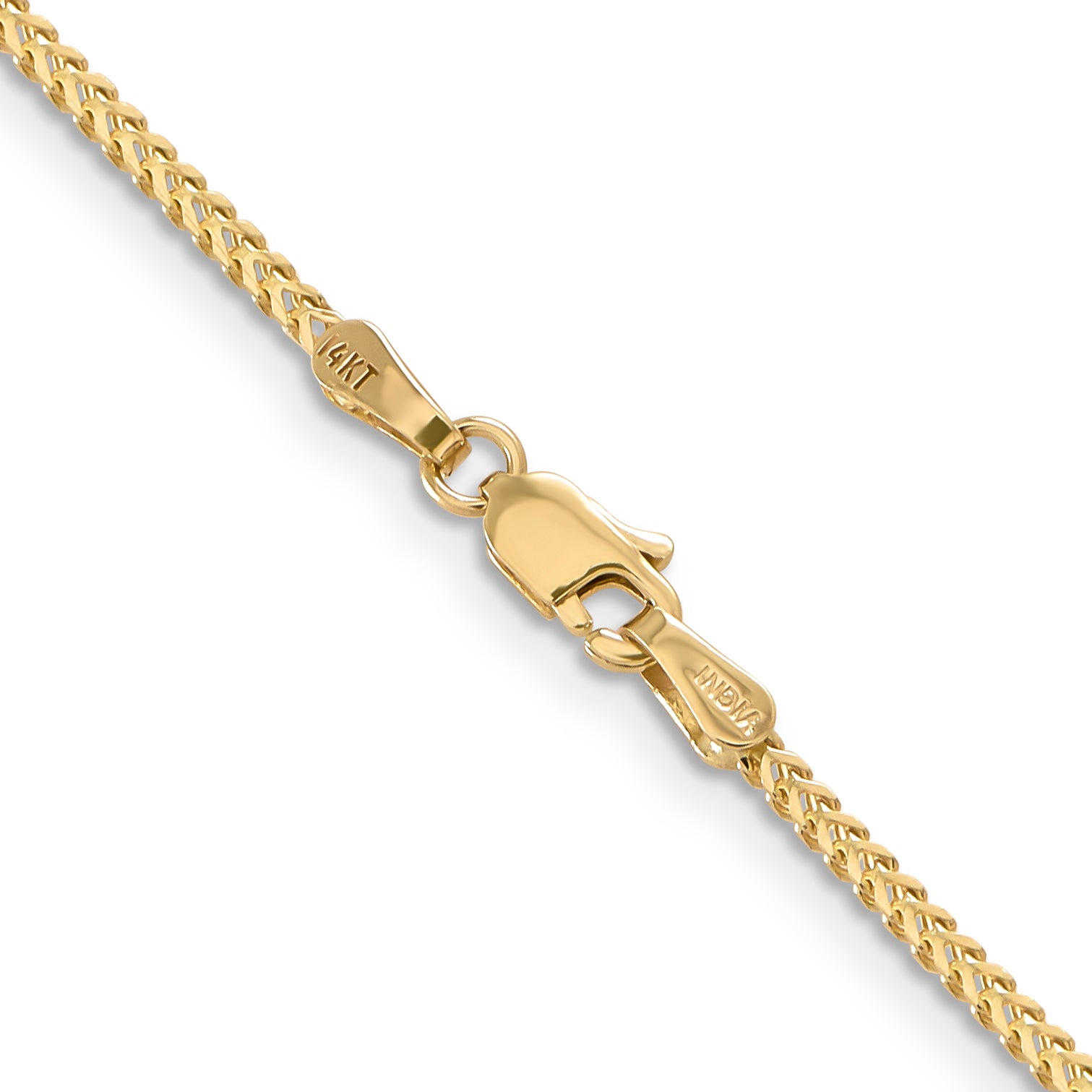 14K Yellow Gold 16 inch 1.3mm Franco with Lobster Clasp Chain Necklace