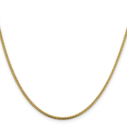 14K Yellow Gold 22 Inch 1.4mm Franco With Lobster Clasp Chain Necklace