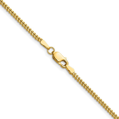14K Yellow Gold 18 Inch 1.4mm Franco With Lobster Clasp Chain Necklace