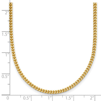 14K Yellow Gold 16 Inch 1.4mm Franco With Lobster Clasp Chain Necklace