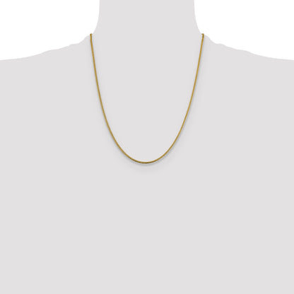 14K Yellow Gold 22 Inch 1.4mm Franco With Lobster Clasp Chain Necklace