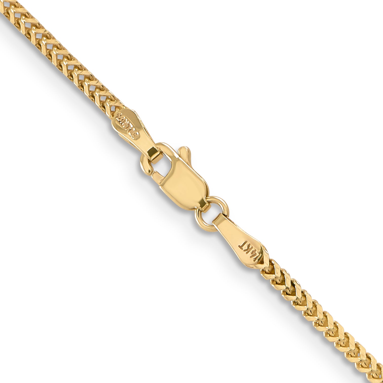 14K Yellow Gold 16 inch 1.5mm Franco with Lobster Clasp Chain Necklace