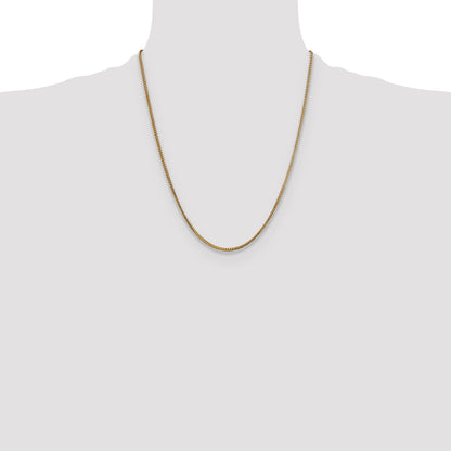 14K Yellow Gold 22 Inch 1.5mm Franco With Lobster Clasp Chain Necklace