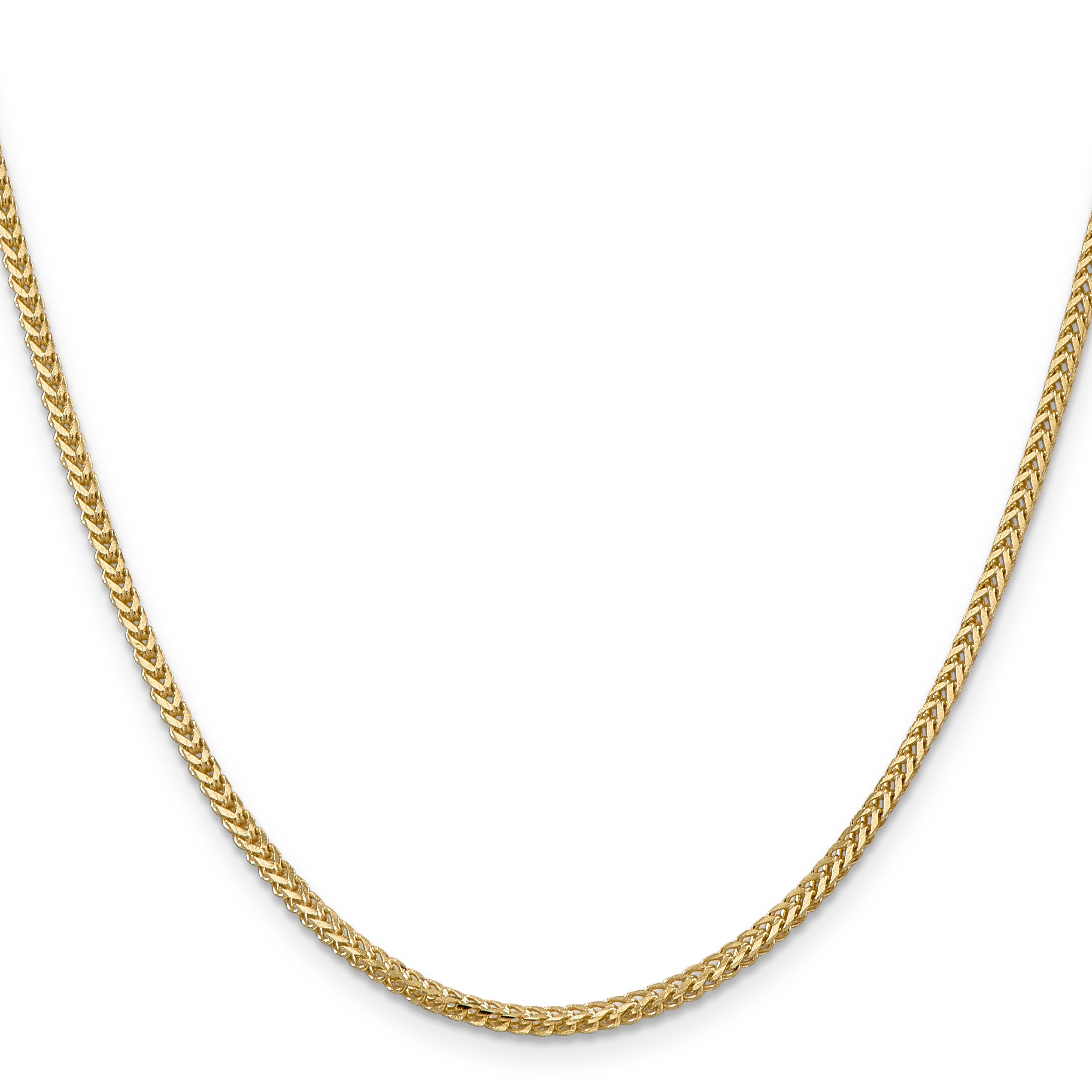 14K Yellow Gold 18 inch 2mm Franco with Lobster Clasp Chain Necklace