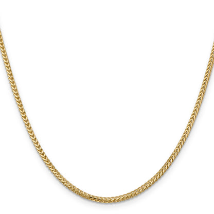 14K Yellow Gold 18 inch 2mm Franco with Lobster Clasp Chain Necklace