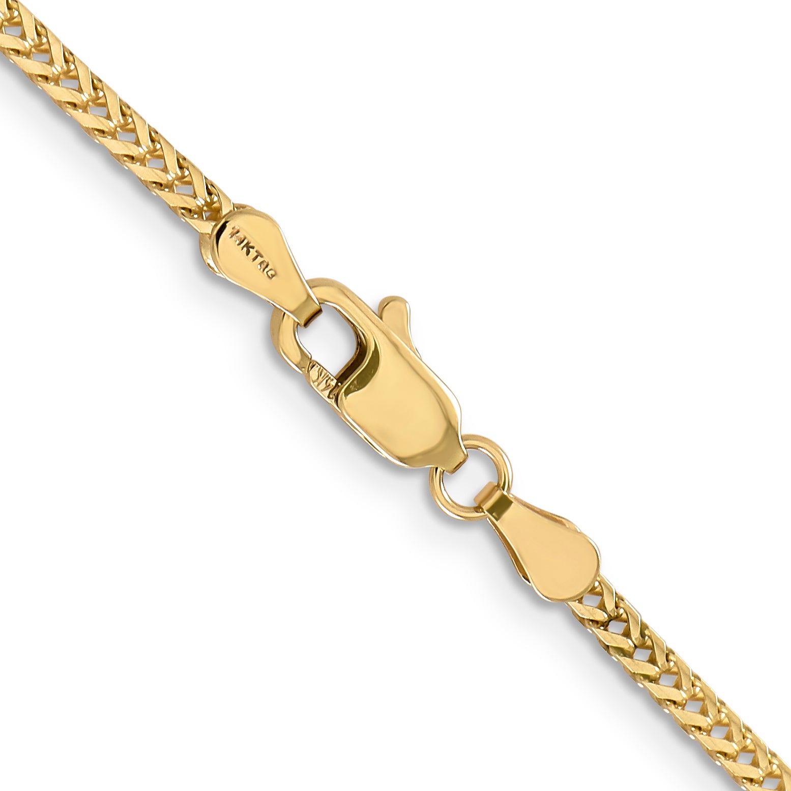 14K Yellow Gold 18 inch 2mm Franco with Lobster Clasp Chain Necklace