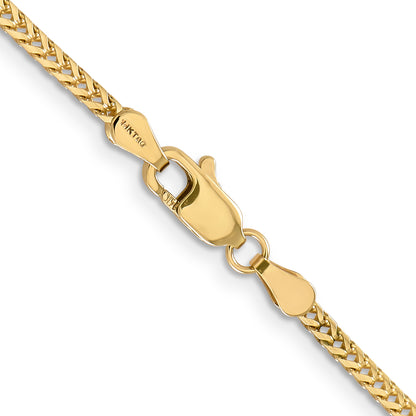 14K Yellow Gold 18 inch 2mm Franco with Lobster Clasp Chain Necklace