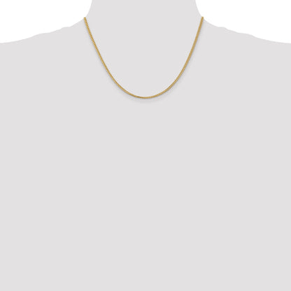14K Yellow Gold 18 inch 2mm Franco with Lobster Clasp Chain Necklace