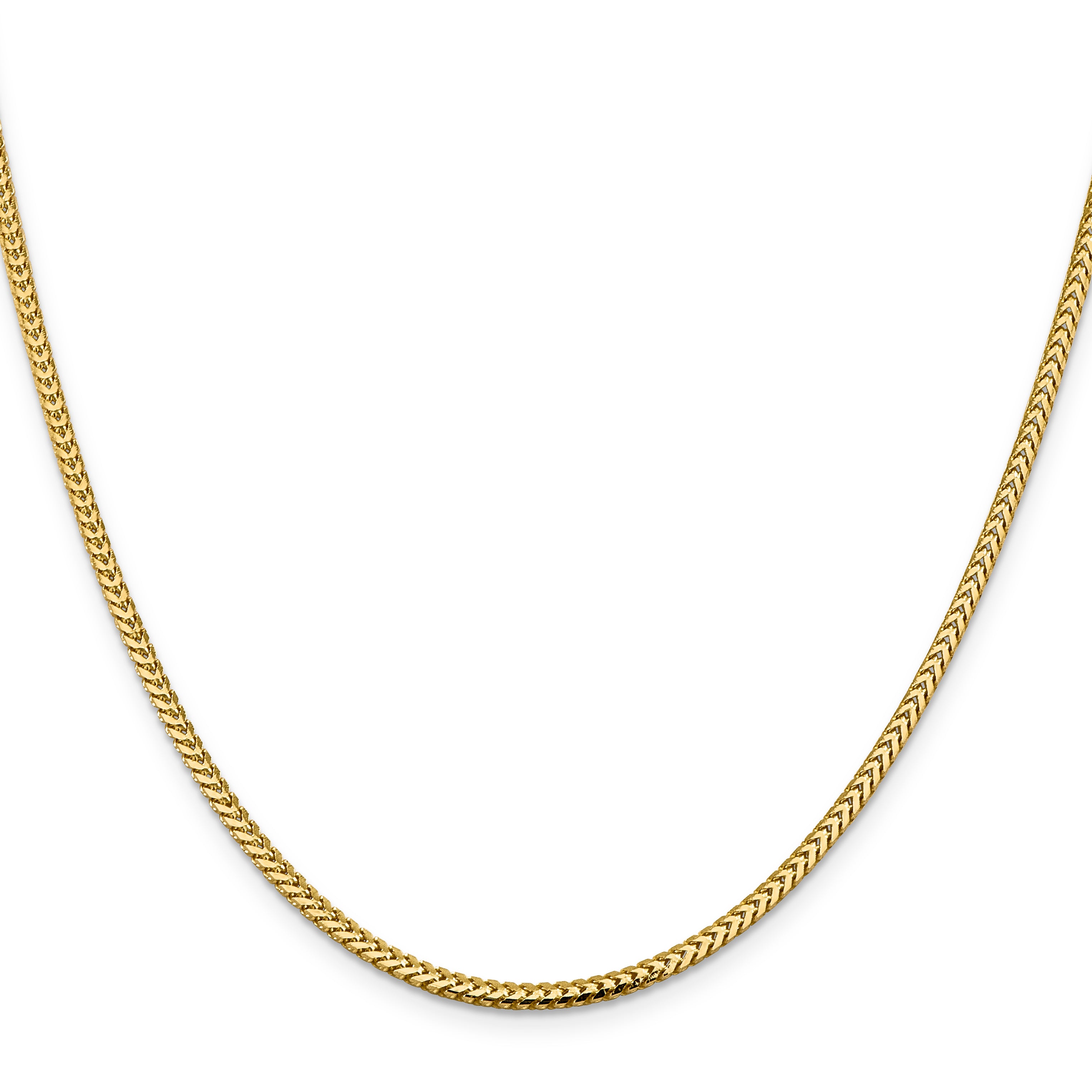 14K Yellow Gold 30 Inch 2.3mm Franco With Lobster Clasp Chain Necklace