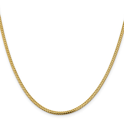 14K Yellow Gold 30 Inch 2.3mm Franco With Lobster Clasp Chain Necklace