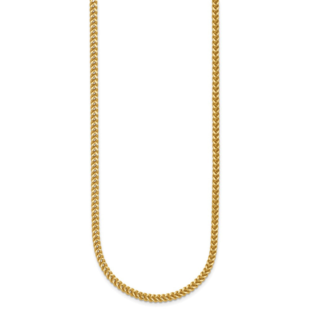 14K Yellow Gold 20 Inch 2.3mm Franco With Lobster Clasp Chain Necklace