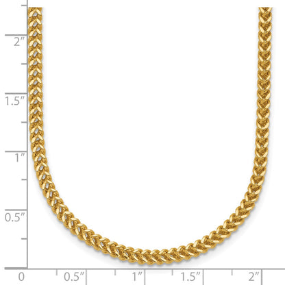 14K Yellow Gold 20 Inch 2.3mm Franco With Lobster Clasp Chain Necklace
