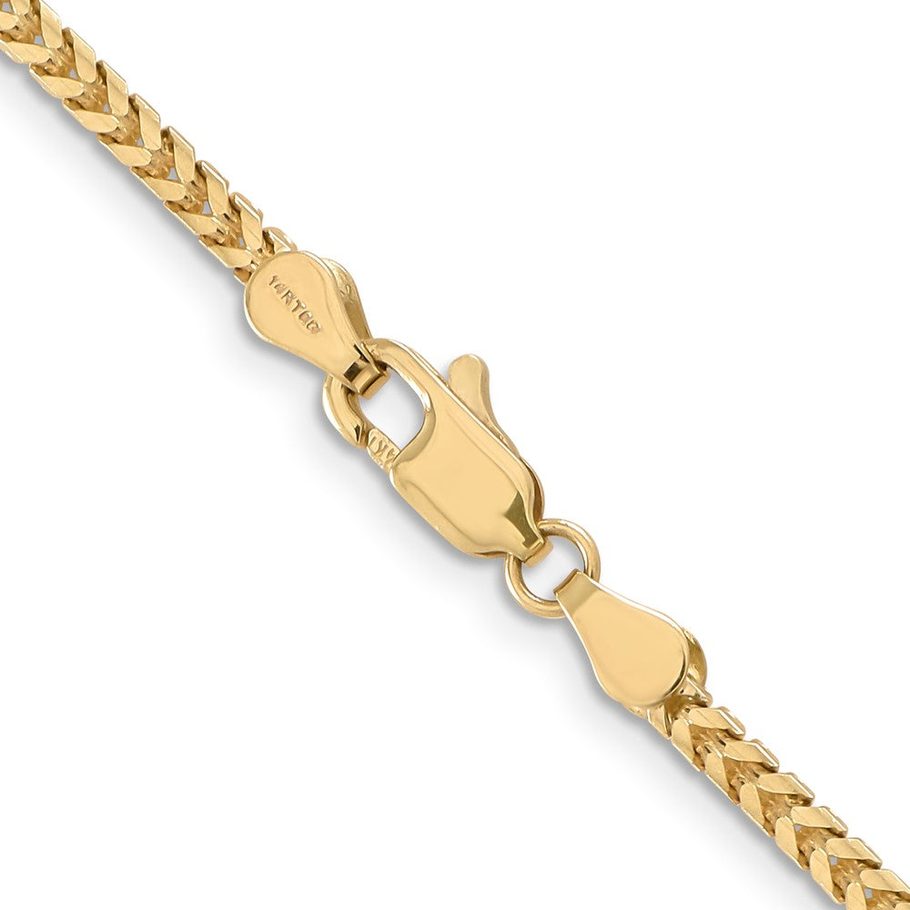 14K Yellow Gold 30 Inch 2.5mm Franco With Lobster Clasp Chain Necklace