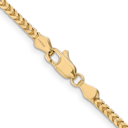 14K Yellow Gold 16 inch 2.5mm Franco with Lobster Clasp Chain Necklace