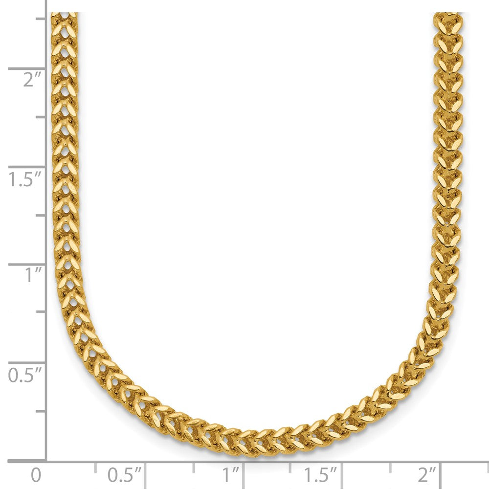 14K Yellow Gold 30 Inch 2.5mm Franco With Lobster Clasp Chain Necklace