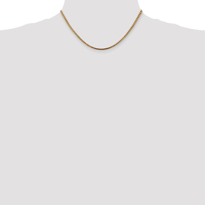 14K Yellow Gold 16 inch 2.5mm Franco with Lobster Clasp Chain Necklace