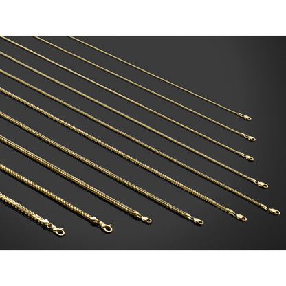 14K Yellow Gold 16 inch 2.5mm Franco with Lobster Clasp Chain Necklace