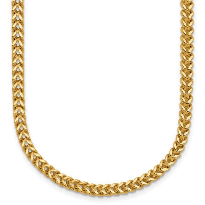 14K Yellow Gold 24 Inch 2.5mm Franco With Lobster Clasp Chain Necklace