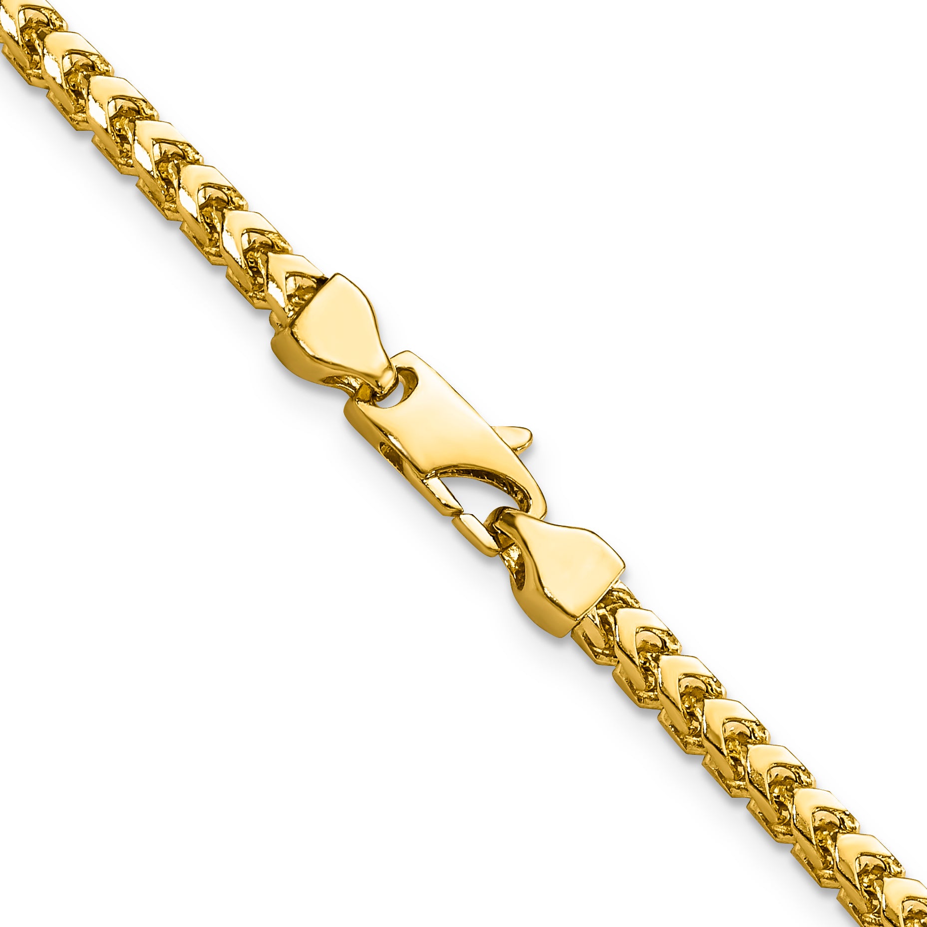 14K Yellow Gold 18 inch 3mm Franco with Fancy Lobster Clasp Chain Necklace