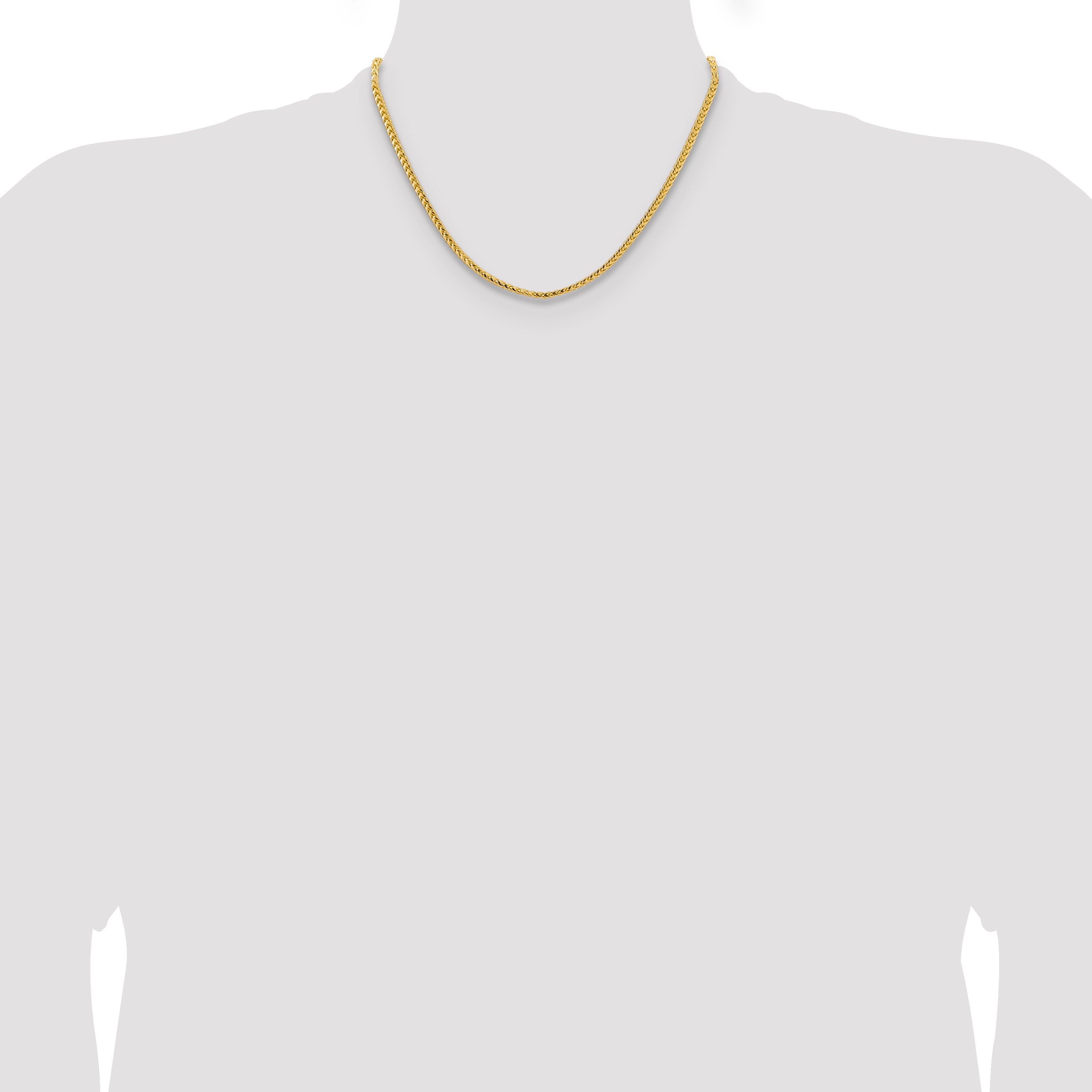 14K Yellow Gold 18 inch 3mm Franco with Fancy Lobster Clasp Chain Necklace