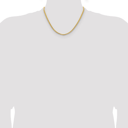 14K Yellow Gold 18 inch 3mm Franco with Fancy Lobster Clasp Chain Necklace
