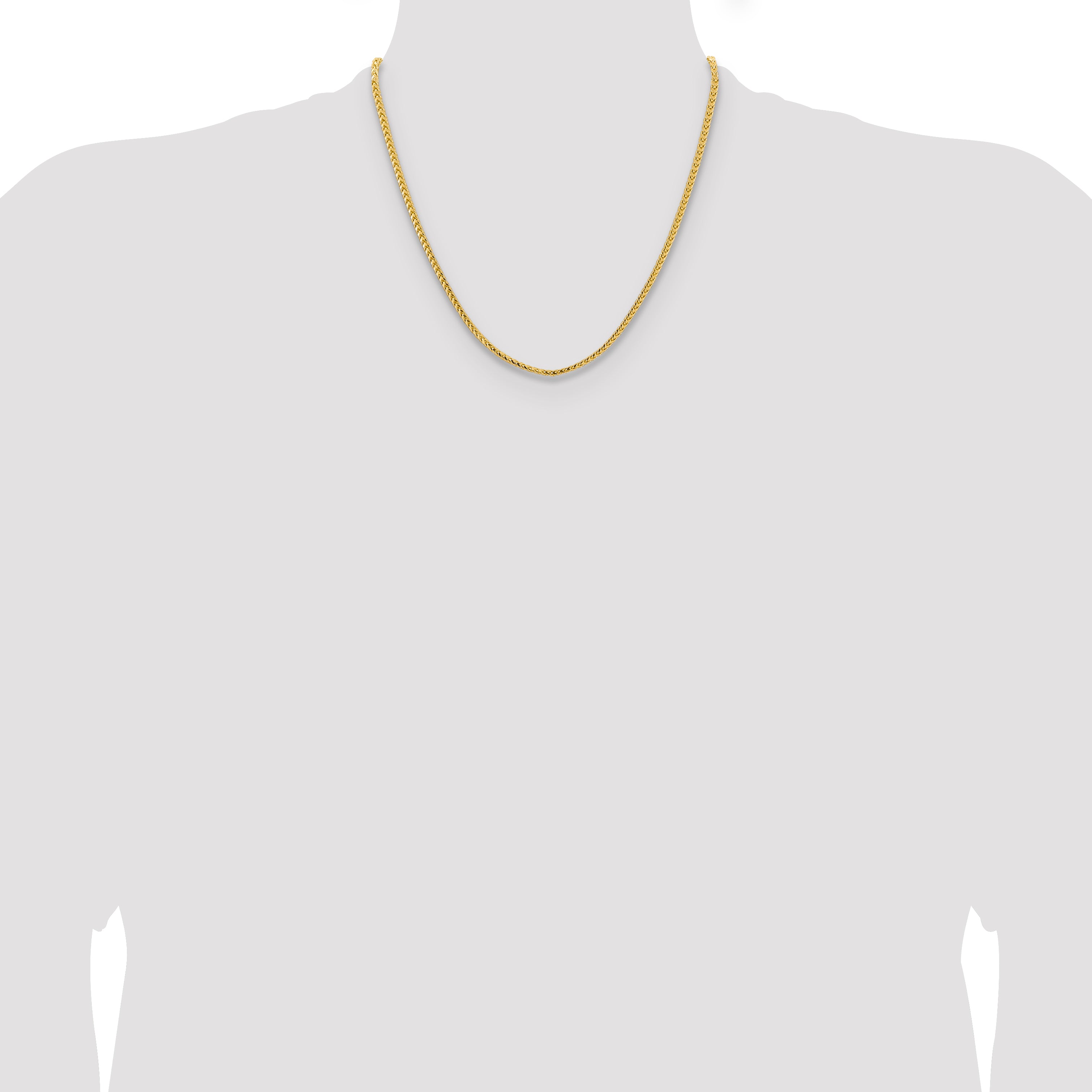 14K Yellow Gold 20 Inch 3mm Franco With Fancy Lobster Clasp Chain Necklace