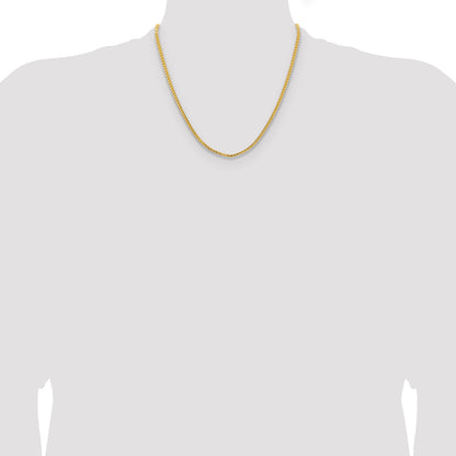 14K Yellow Gold 20 Inch 3mm Franco With Fancy Lobster Clasp Chain Necklace
