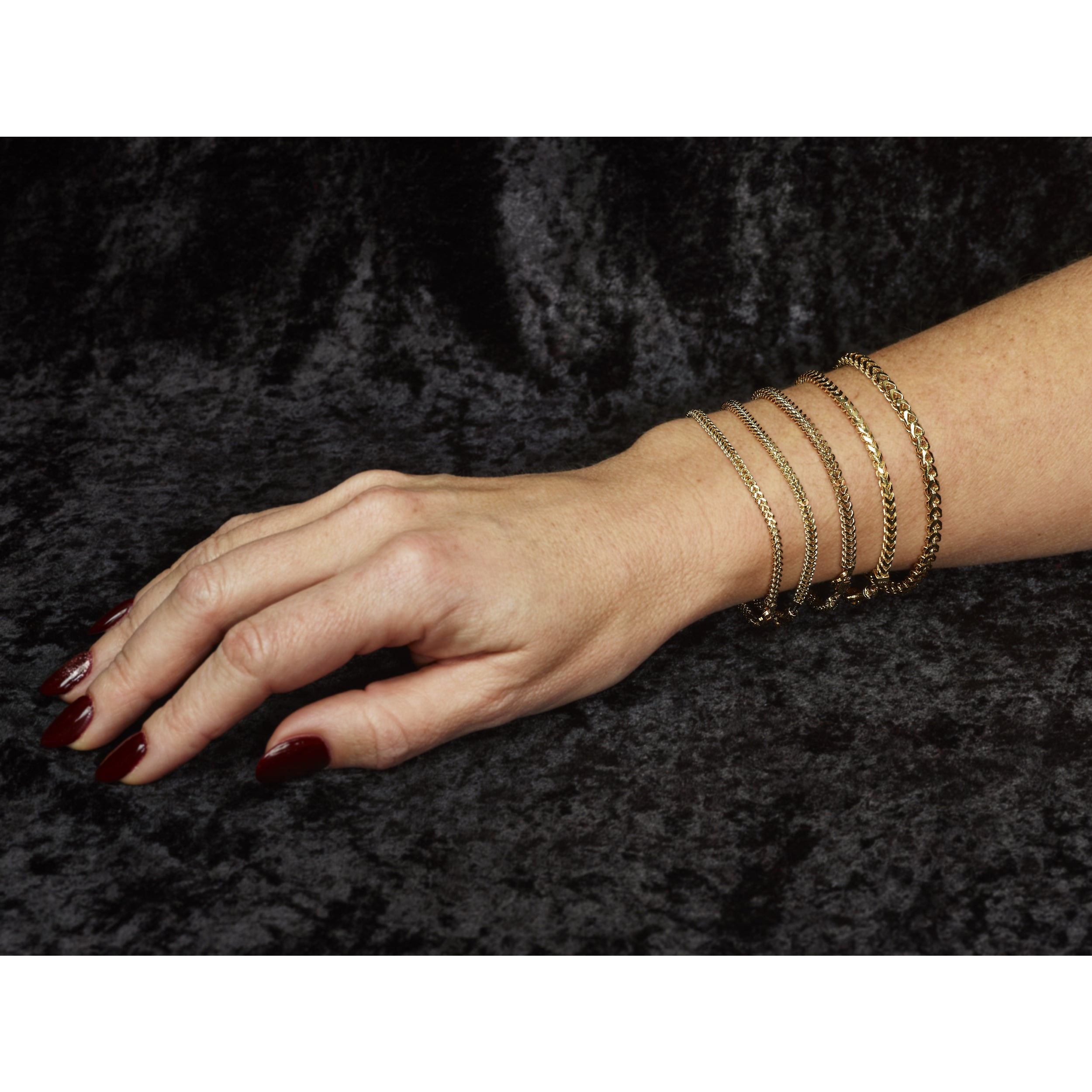 14K Yellow Gold 9 Inch 3mm Franco With Fancy Lobster Clasp Chain Bracelet
