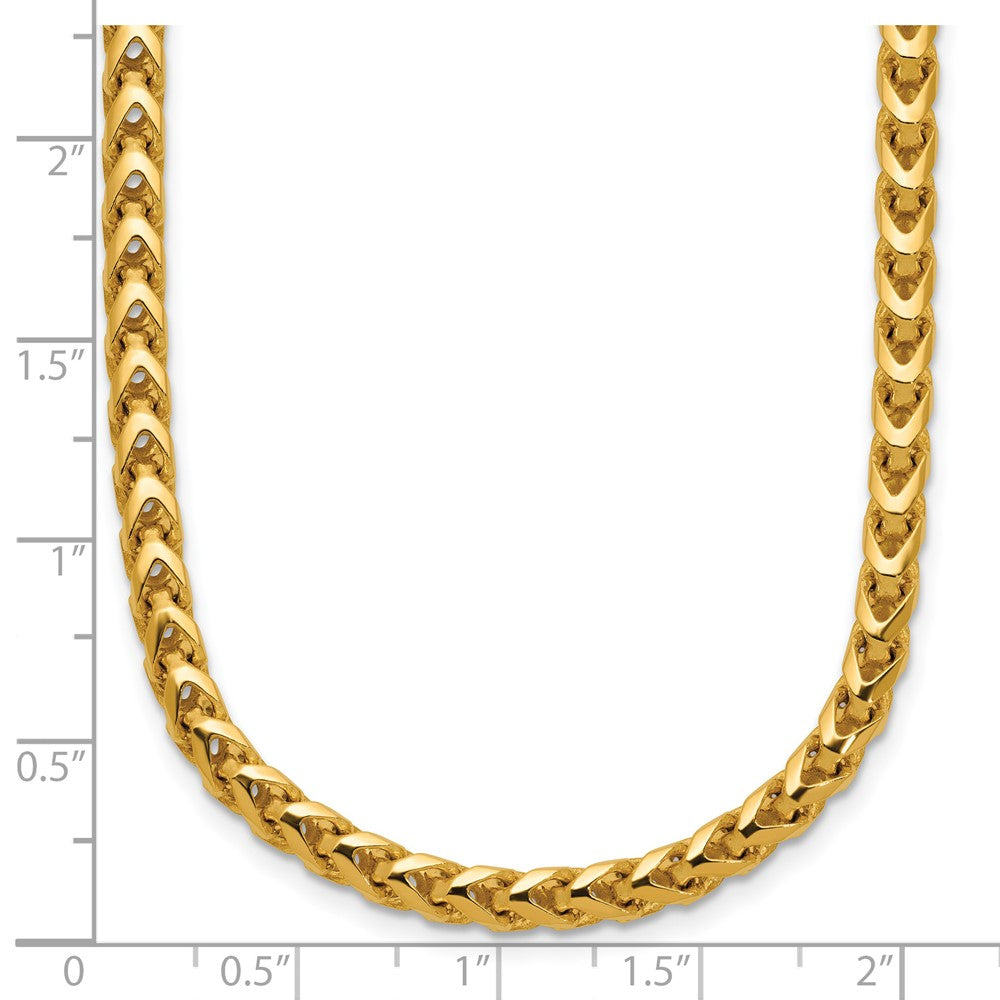 14K Yellow Gold 20 Inch 3.7mm Franco With Fancy Lobster Clasp Chain Necklace