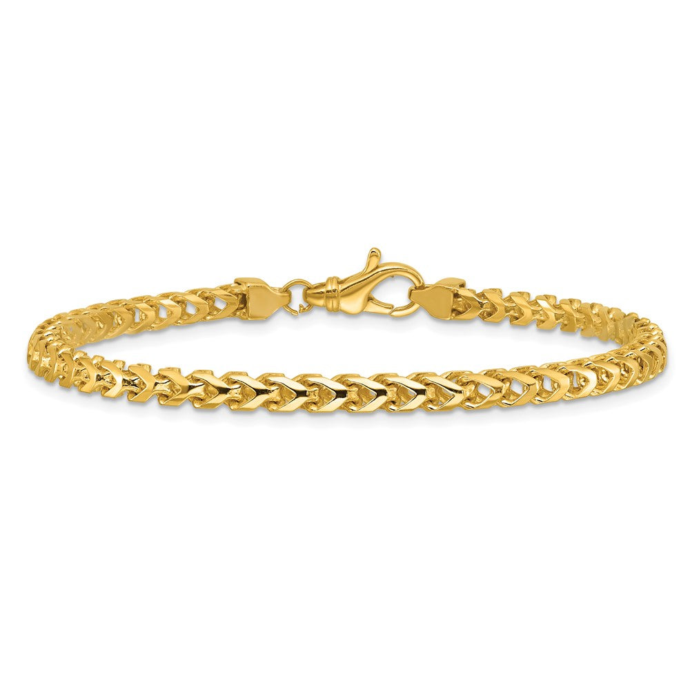 14K Yellow Gold 3.7mm Franco With Fancy Lobster Clasp Chain Anklet