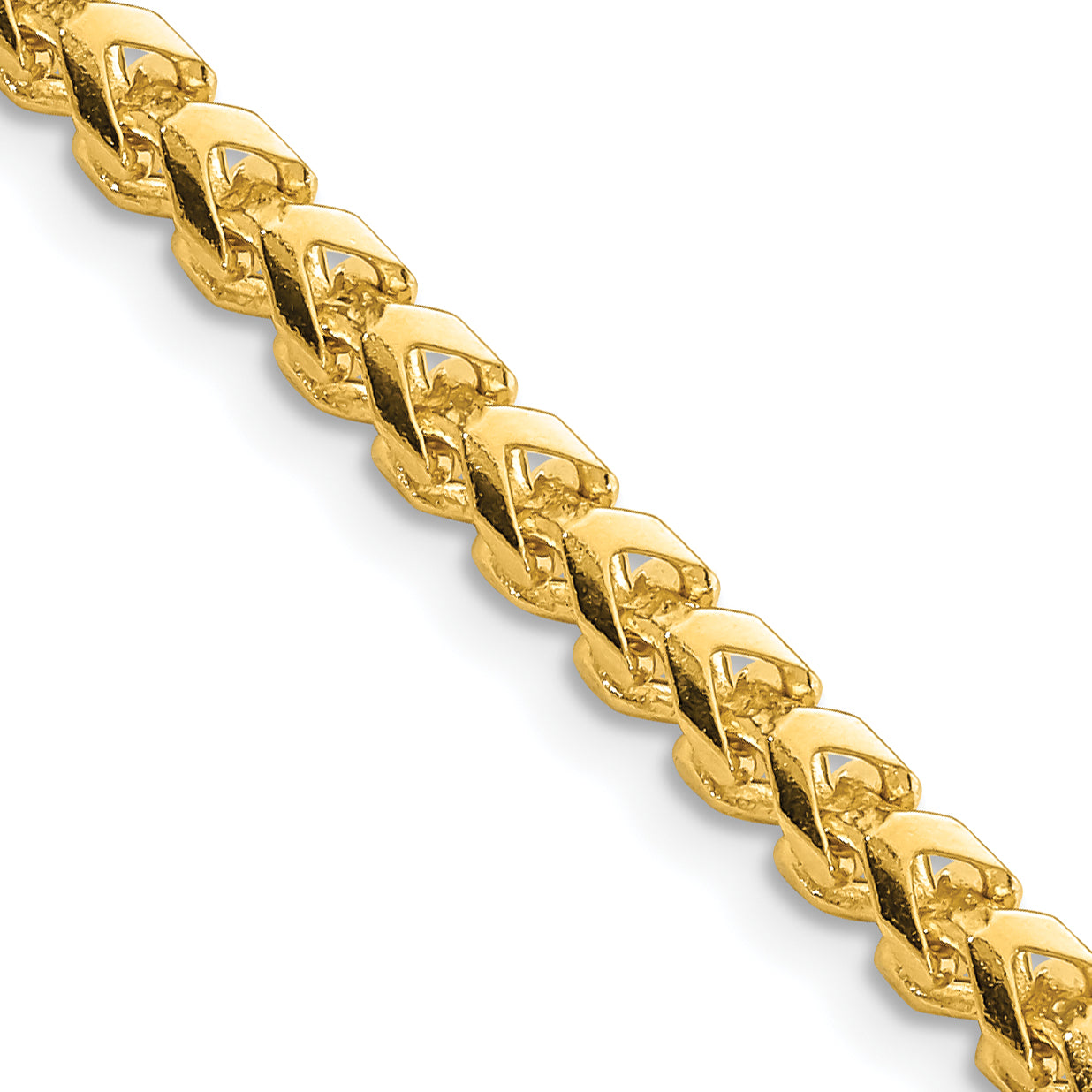 14K Yellow Gold 18 Inch 3.7mm Franco With Fancy Lobster Clasp Chain Necklace