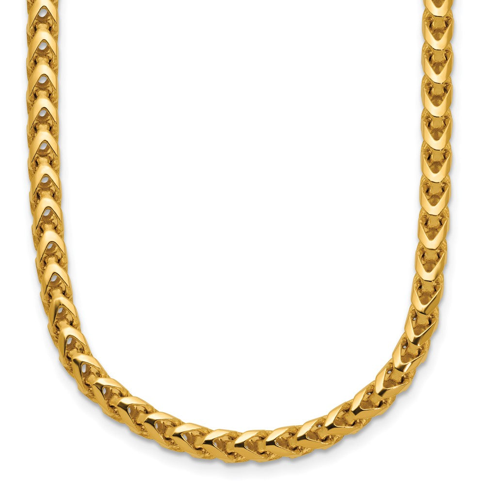 14K Yellow Gold 20 Inch 3.7mm Franco With Fancy Lobster Clasp Chain Necklace