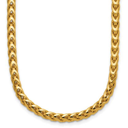 14K Yellow Gold 20 Inch 3.7mm Franco With Fancy Lobster Clasp Chain Necklace