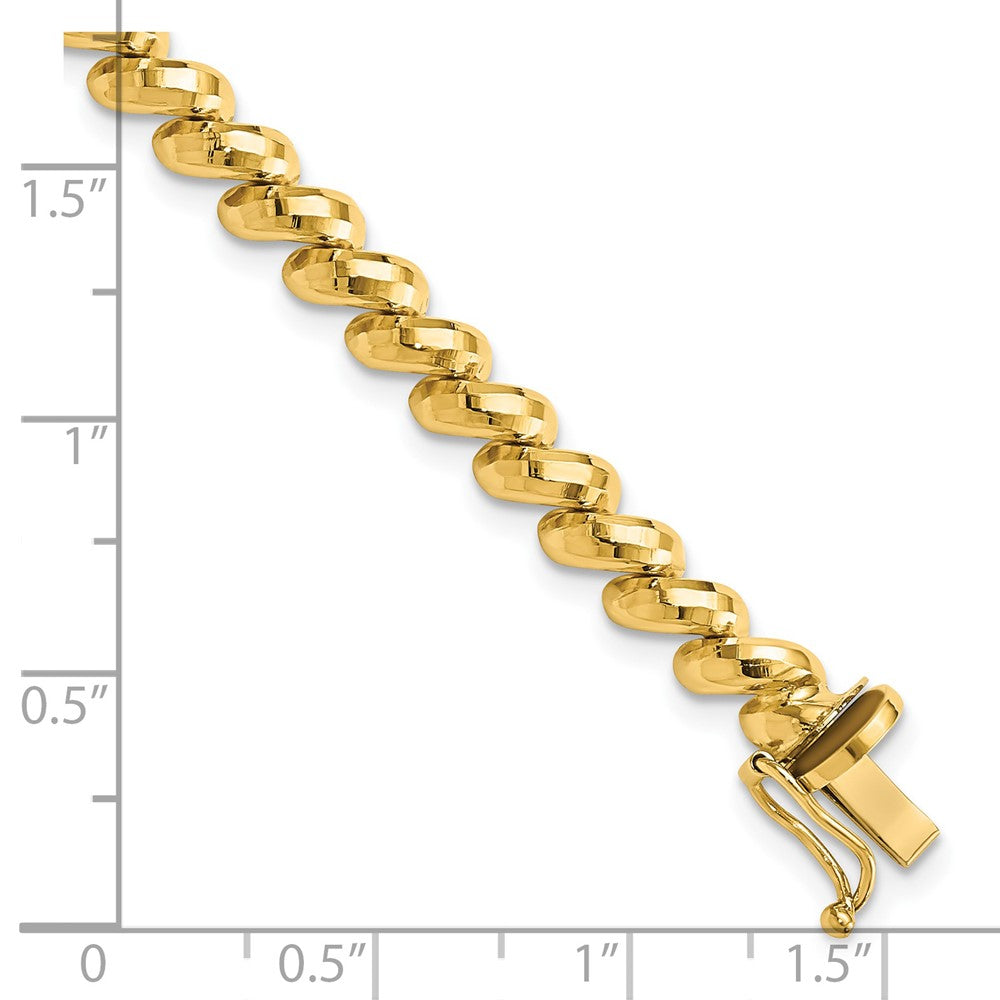 14K Yellow Gold Faceted 5mm 7 Inch San Marco Bracelet