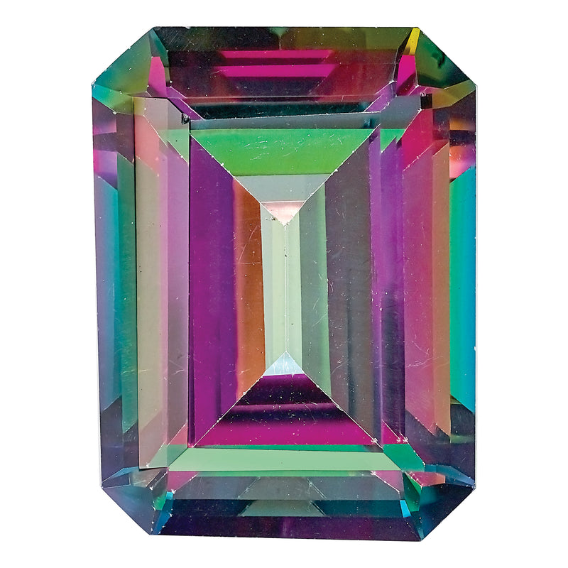 Gemstone Azotic Coated Mystic Topaz 12X10mm Emerald Cut