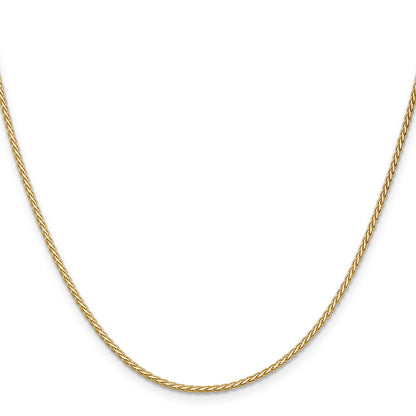 14K Yellow Gold 18 Inch 1.9mm Flat Wheat With Lobster Clasp Chain Necklace