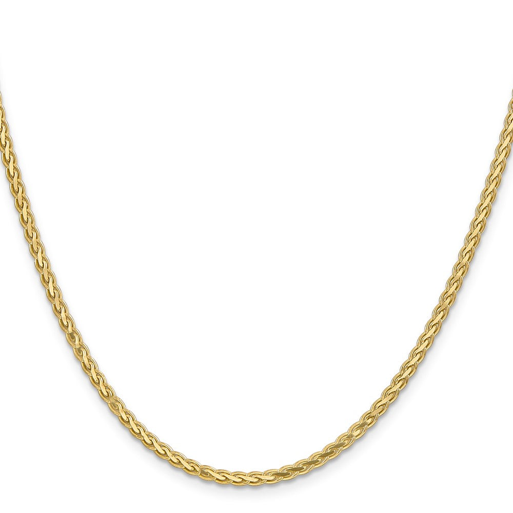 14K Yellow Gold 2.8mm Flat Wheat With Lobster Clasp Chain Necklace
