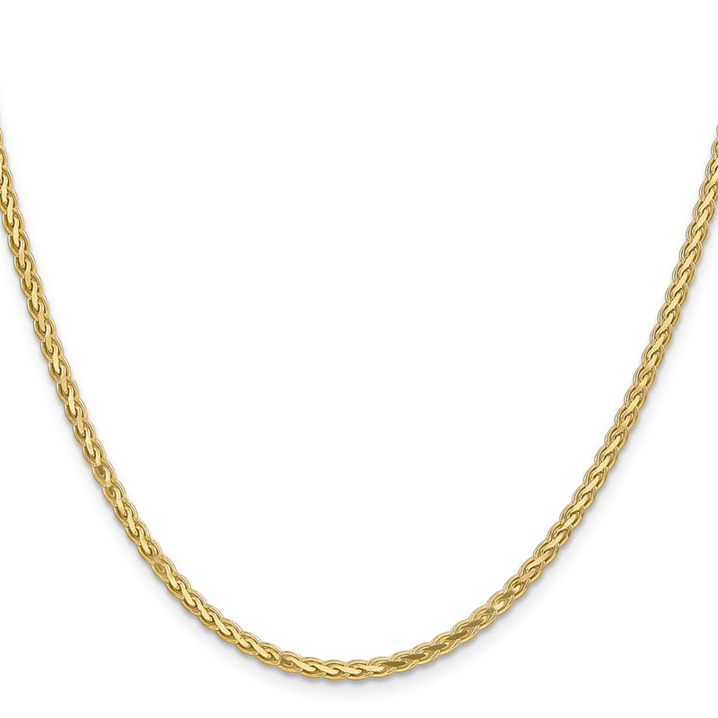14K Yellow Gold 2.8mm Flat Wheat With Lobster Clasp Chain Necklace