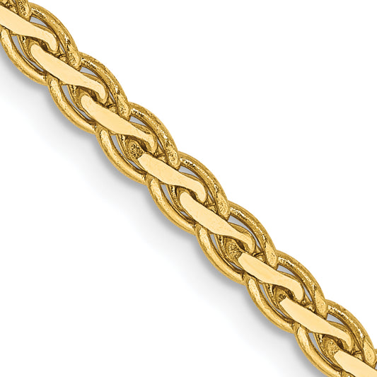 14K Yellow Gold 20 Inch 2.8mm Flat Wheat With Lobster Clasp Chain Necklace