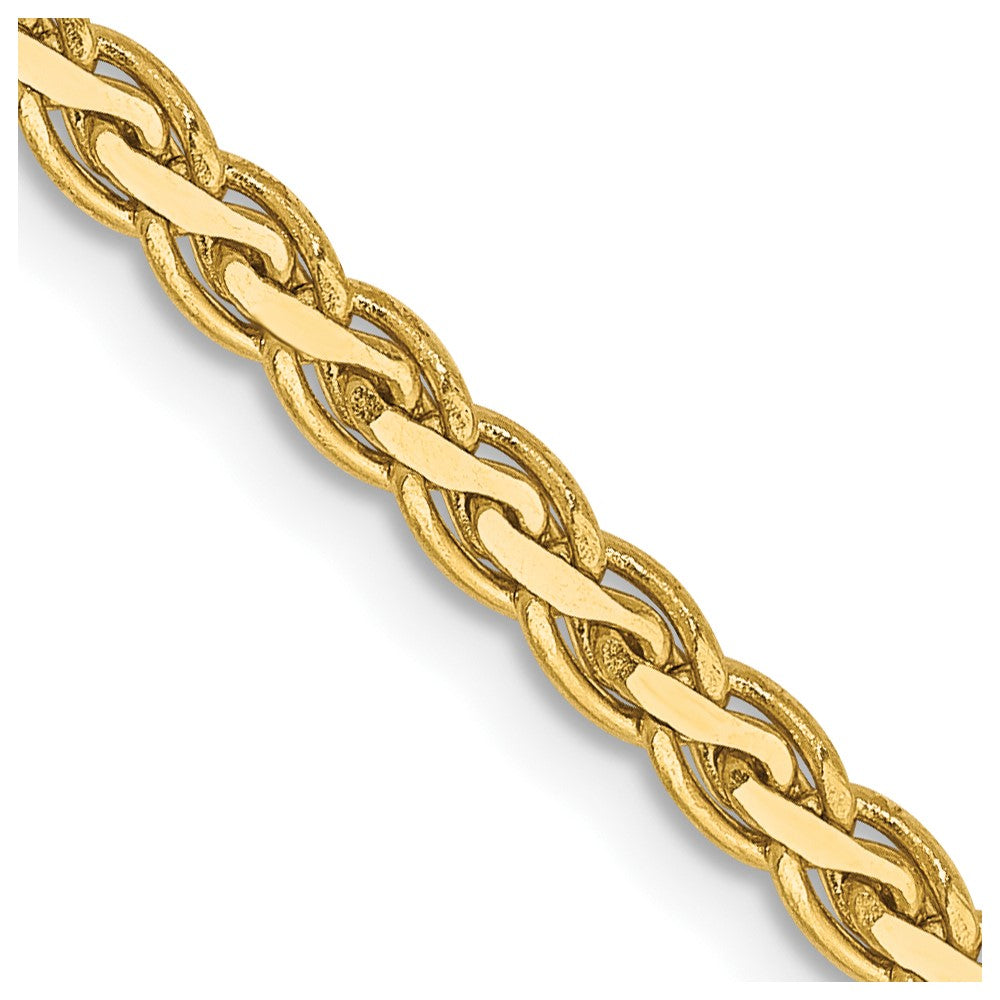 14K Yellow Gold 2.8mm Flat Wheat With Lobster Clasp Chain Necklace